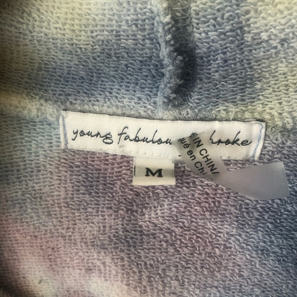 *3/$20* YOUNG FABULOUS & BROKE Warren Tie Dye Slouchy Sweatshirt Hoodie M - Picture 5 of 10